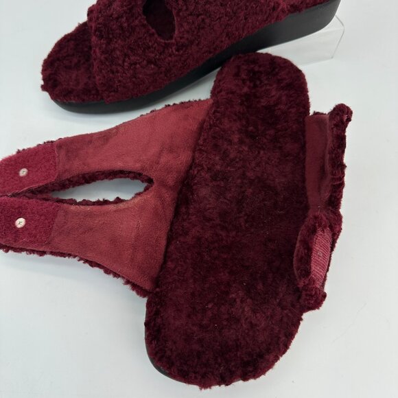 ALEGRIA by PG Lite Burgundy Chenille Slippers Size 8.5 Arch Support Comfort Shoe - Picture 3 of 5